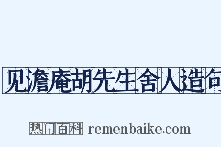 见澹庵胡先生舍人造句是什么意思的图片